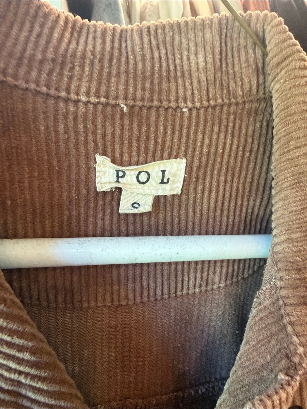 POL Brown Corduroy Jean Jacket with Raw Hem - Picture 2 of 2